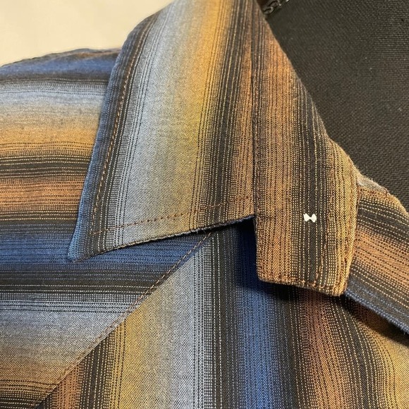 Roper Western Pearl Snap Shirt Mens Stripe Cowboy Long Sleeve Big & Tall‎ - Picture 9 of 10